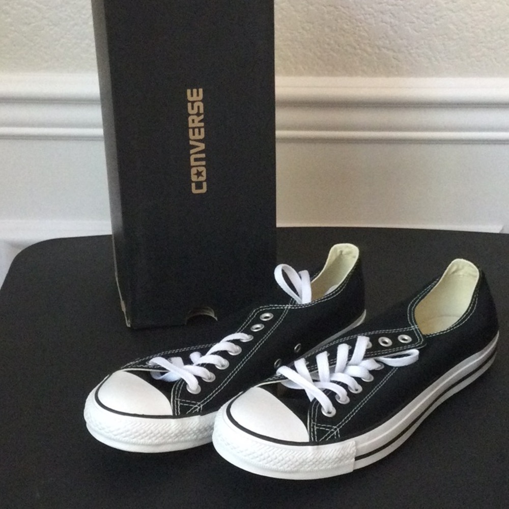 NIB Converse- All Star black white shoes, size 7 mens 9 womens